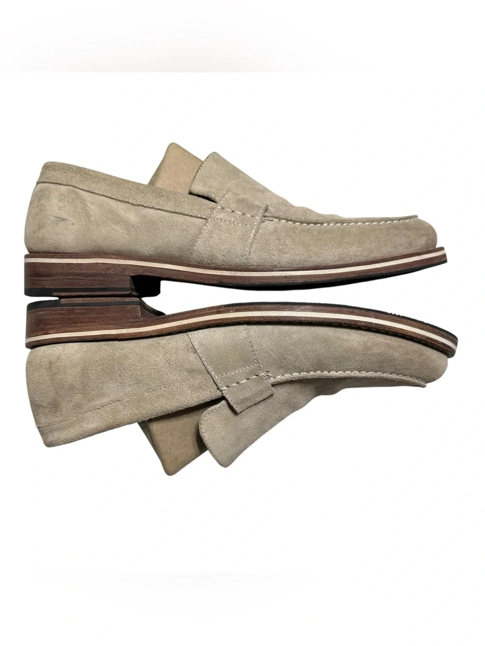 Helm The Wilson Men’s Tan Suede Loafers Shoes Sz.10.5M Casual Quiet Luxury